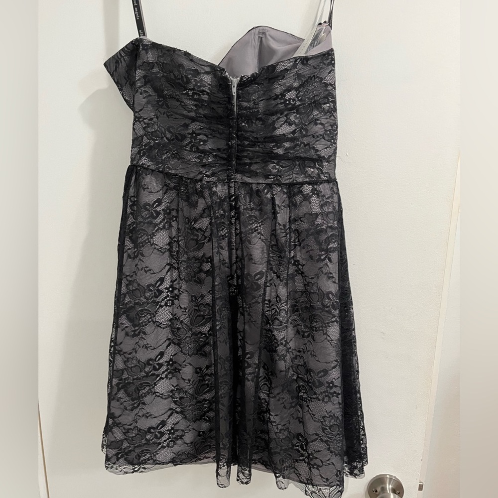Alfred Angelo Strapless Black Lace Dress Sz. 12 NWT - Picture 3 of 10